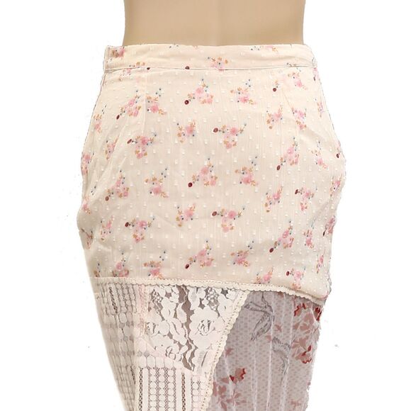 Free People Daniella Lace Maxi Skirt Sheer Floral Printed Lace Tiered XS 279679 - Picture 7 of 7